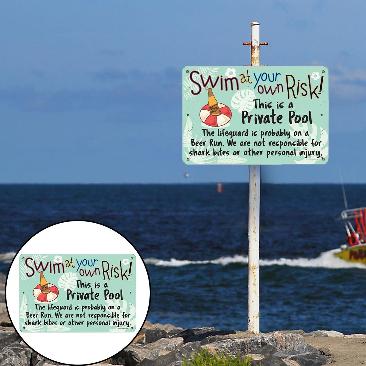 Swimming Pool Signage Metal Swimming Pool Rule Sign