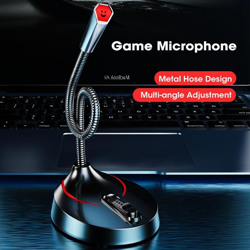 Computer Microphone RGB Gaming Microphone PC USB 3.5mm for Computer Vol Noise-Cancelling Plug & Play Desktop PC Mic