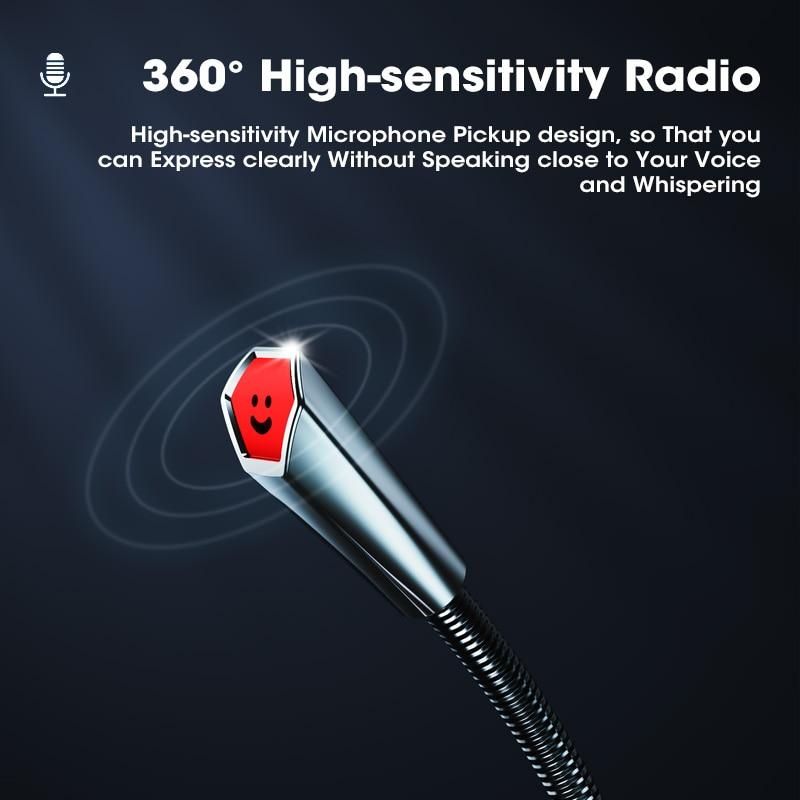 Computer Microphone RGB Gaming Microphone PC USB 3.5mm for Computer Vol Noise-Cancelling Plug & Play Desktop PC Mic