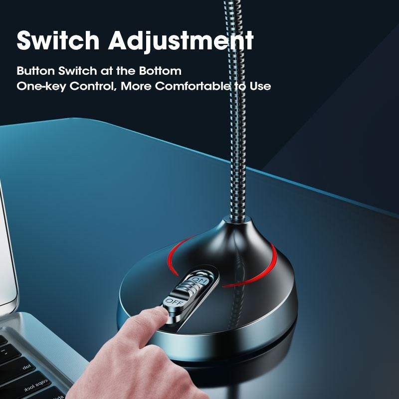 Computer Microphone RGB Gaming Microphone PC USB 3.5mm for Computer Vol Noise-Cancelling Plug & Play Desktop PC Mic