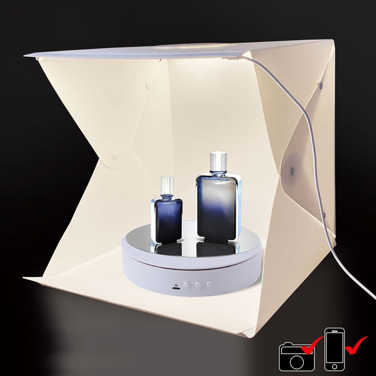 Rotating Show Stand Electric Rotating Showcase Motorized Turntable White