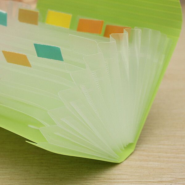 File Document Bag Pouch Bills Receipts Folder Card Holder Organizer Fastener Green Pink Green