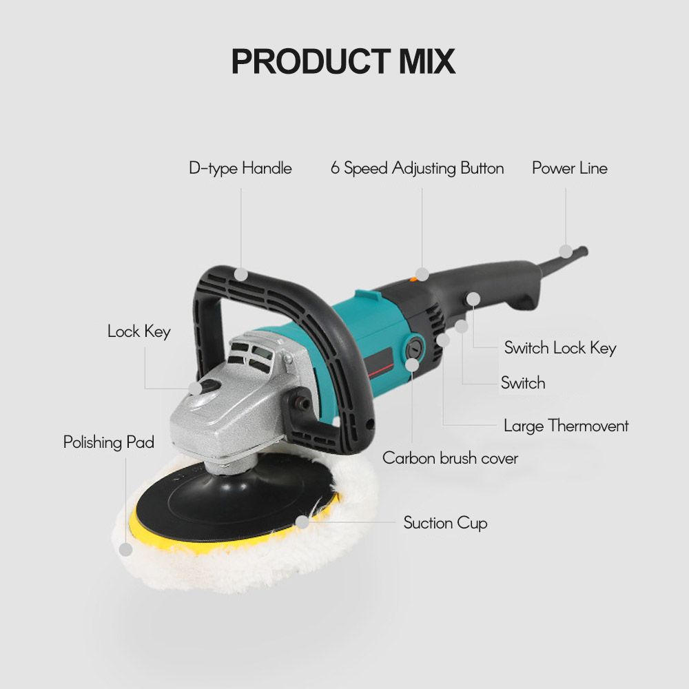 Electric Buffer Polisher 7 Inch For Polishing Sanding Waxing