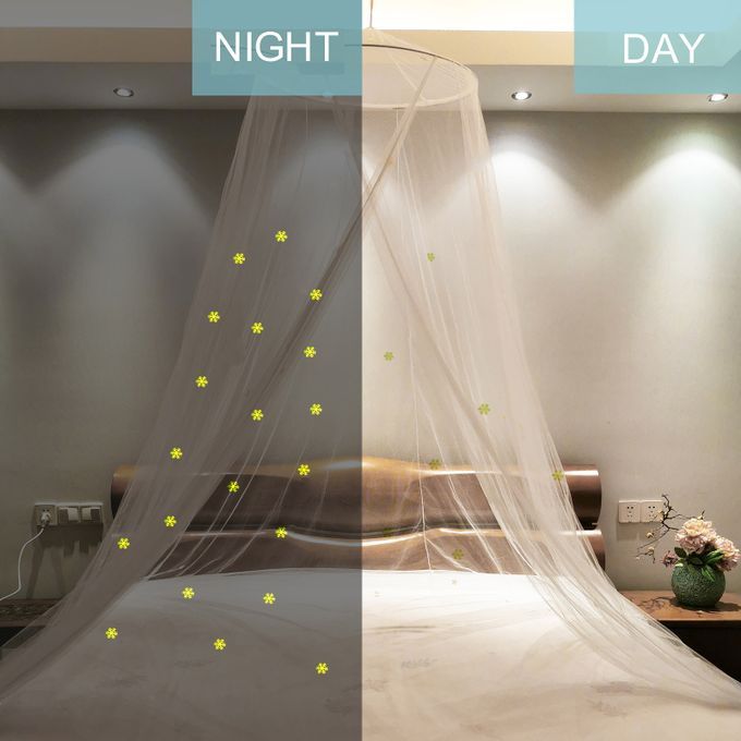 Bed Canopy Anti-mosquito Net With Snowflakes Glow In Dark