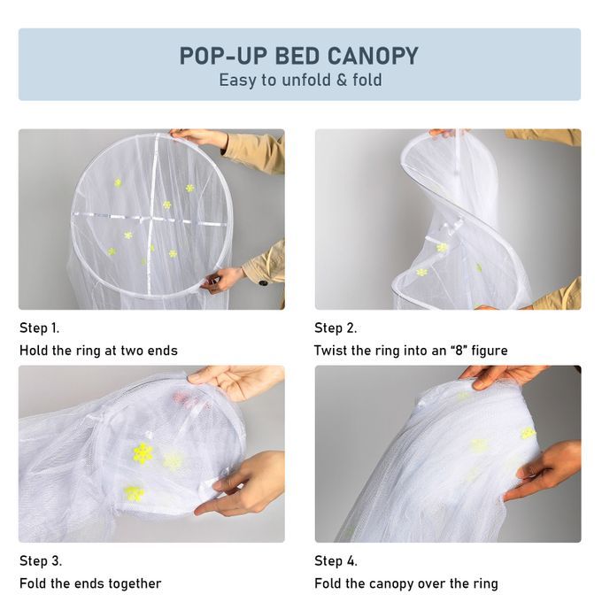 Bed Canopy Anti-mosquito Net With Snowflakes Glow In Dark