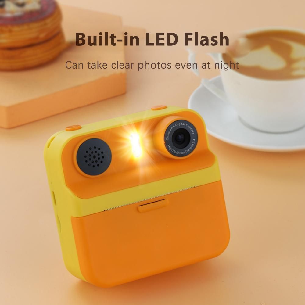 Cute Instant Print Kids Digital Camera 1080P Digital Video Camera Dual Lens 2.4 Inch Screen with Flash Built-in Battery Picture Frames Birthday Festival Gift for Children Boys Girls