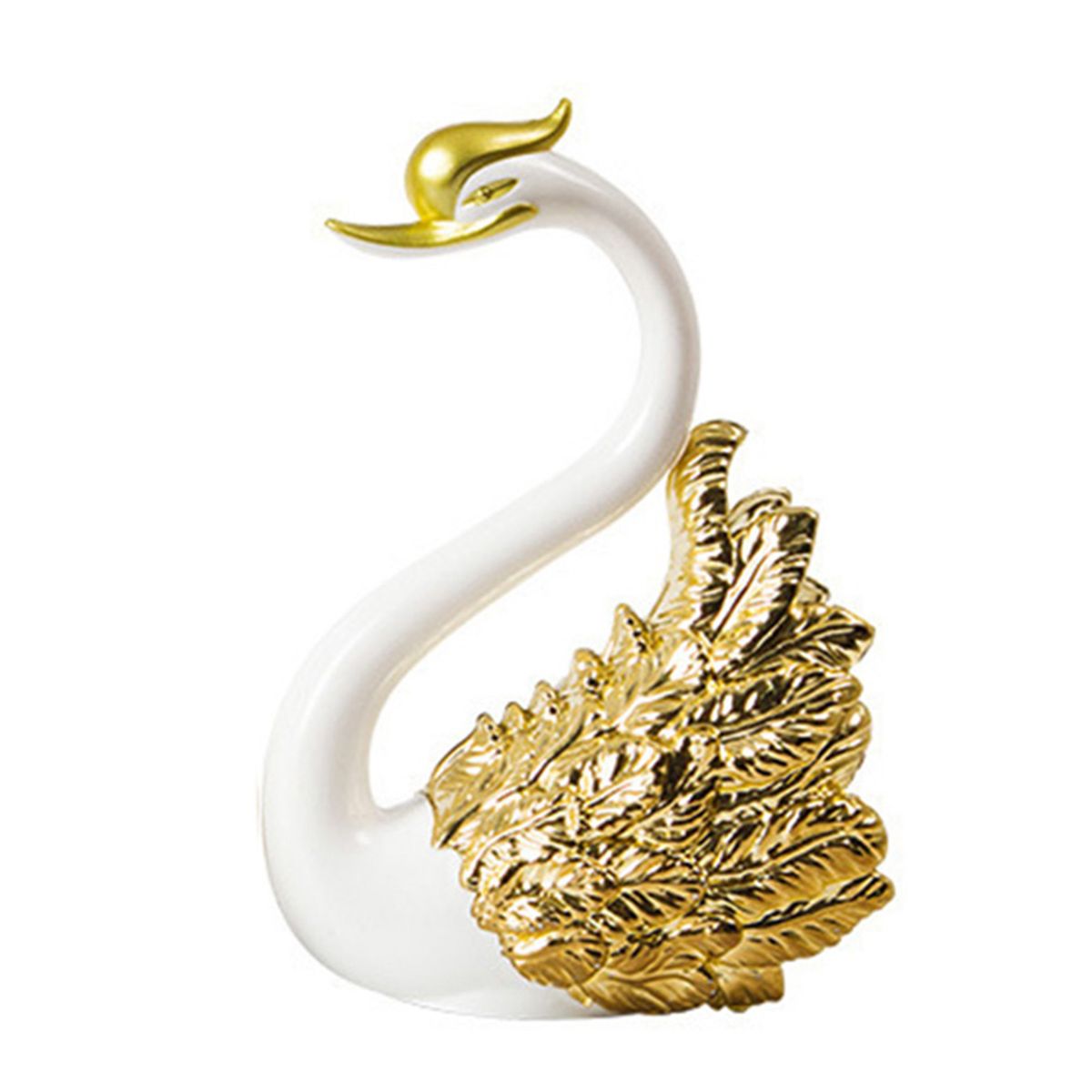 Fashion Crown Swan Birthday Cake Topper For Wedding-Golden