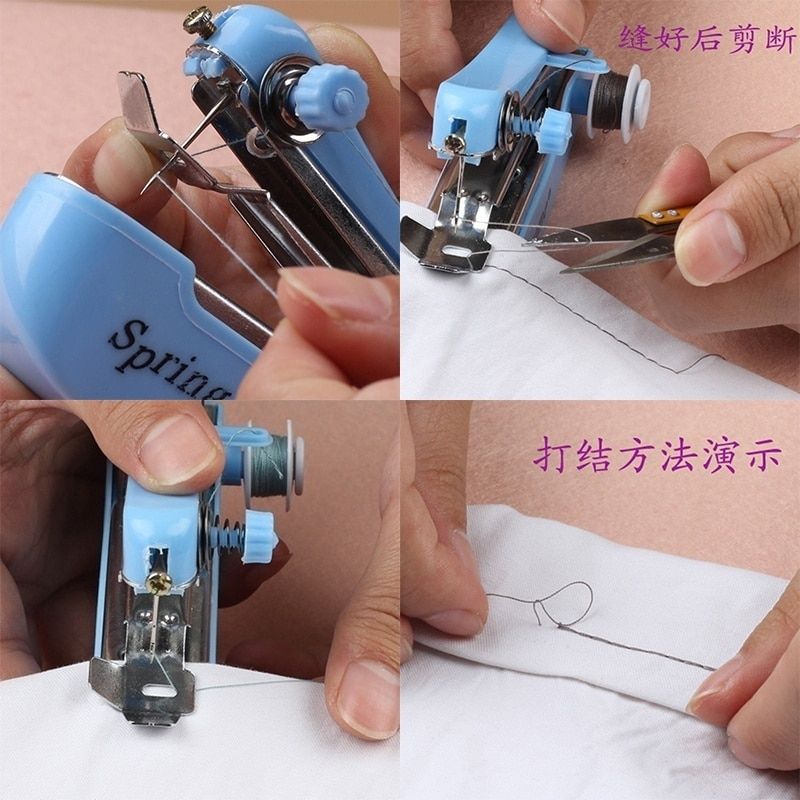 Portable Electrical Mini Sewing Machine DIY Handheld Needlework Cordless Manual Clothes Sewing Machines Accessories For Travel