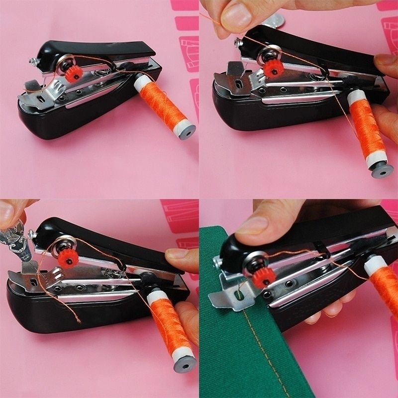 Portable Electrical Mini Sewing Machine DIY Handheld Needlework Cordless Manual Clothes Sewing Machines Accessories For Travel