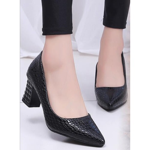 Chunky Heel Court Shoes