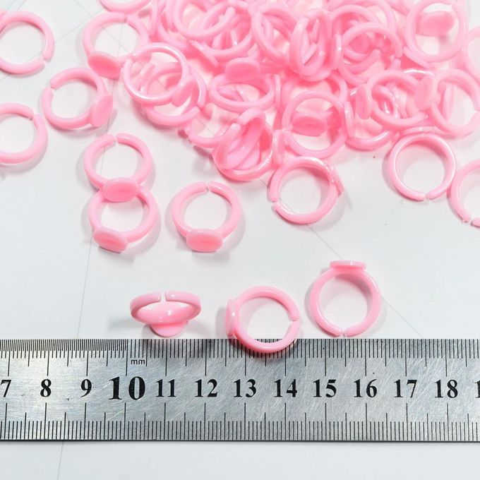 2x 50x Handmade Rings Setting Base Pink Cabochon Beading Finger Rings