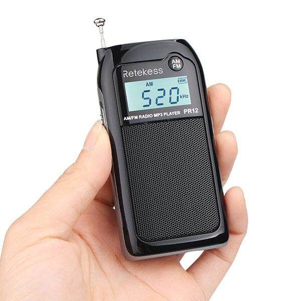 Retekess PR12 Portable AM FM Radio Transistor DSP Digital Tuning MP3 Music Player TF Card With Rechargeable For Walk Digital Tuning Radio Receiver MP3 Music Player
