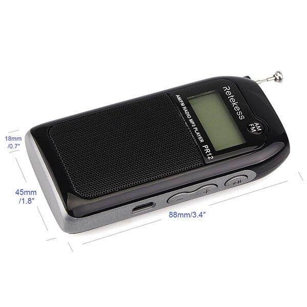 Retekess PR12 Portable AM FM Radio Transistor DSP Digital Tuning MP3 Music Player TF Card With Rechargeable For Walk Digital Tuning Radio Receiver MP3 Music Player