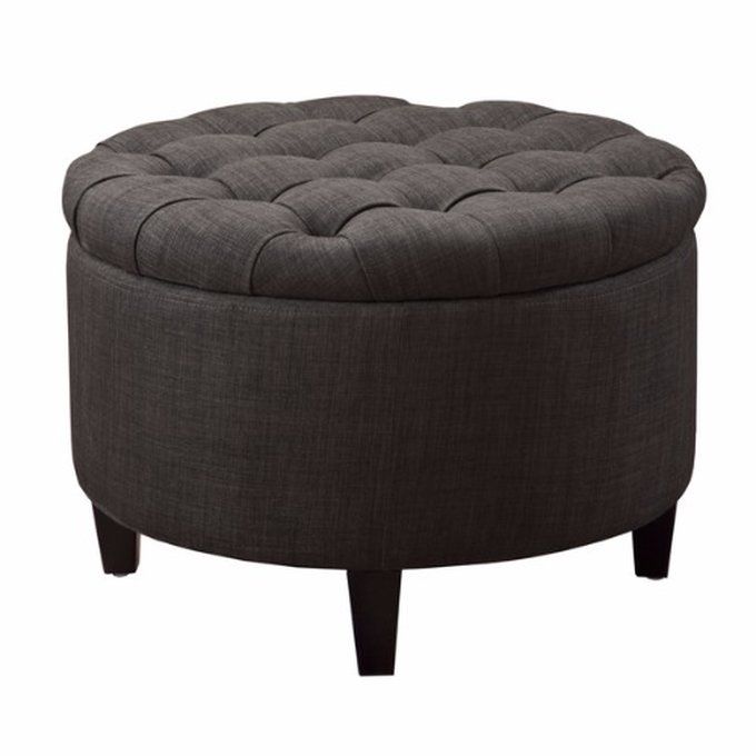 Handys - Sasha Dum Dum Charcoal Ottoman - Grey  (Lagos Delivery Only)