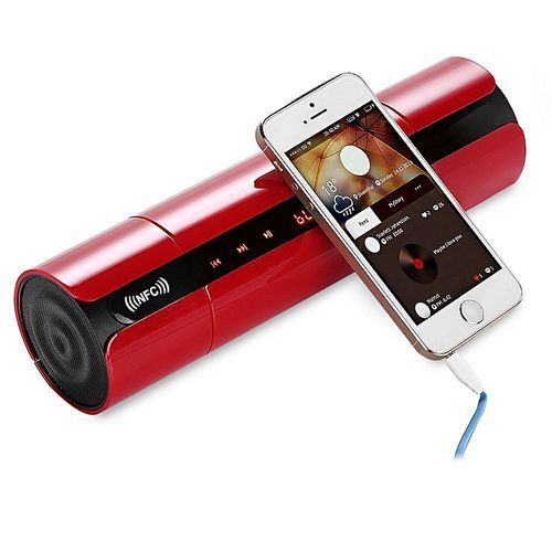 KR8800 NFC FM HIFI Bluetooth Speaker Wireless Stereo Portable Loudspeakers Super Bass Sound Box Handsfree Voice Box (Red)-Intl HT-S