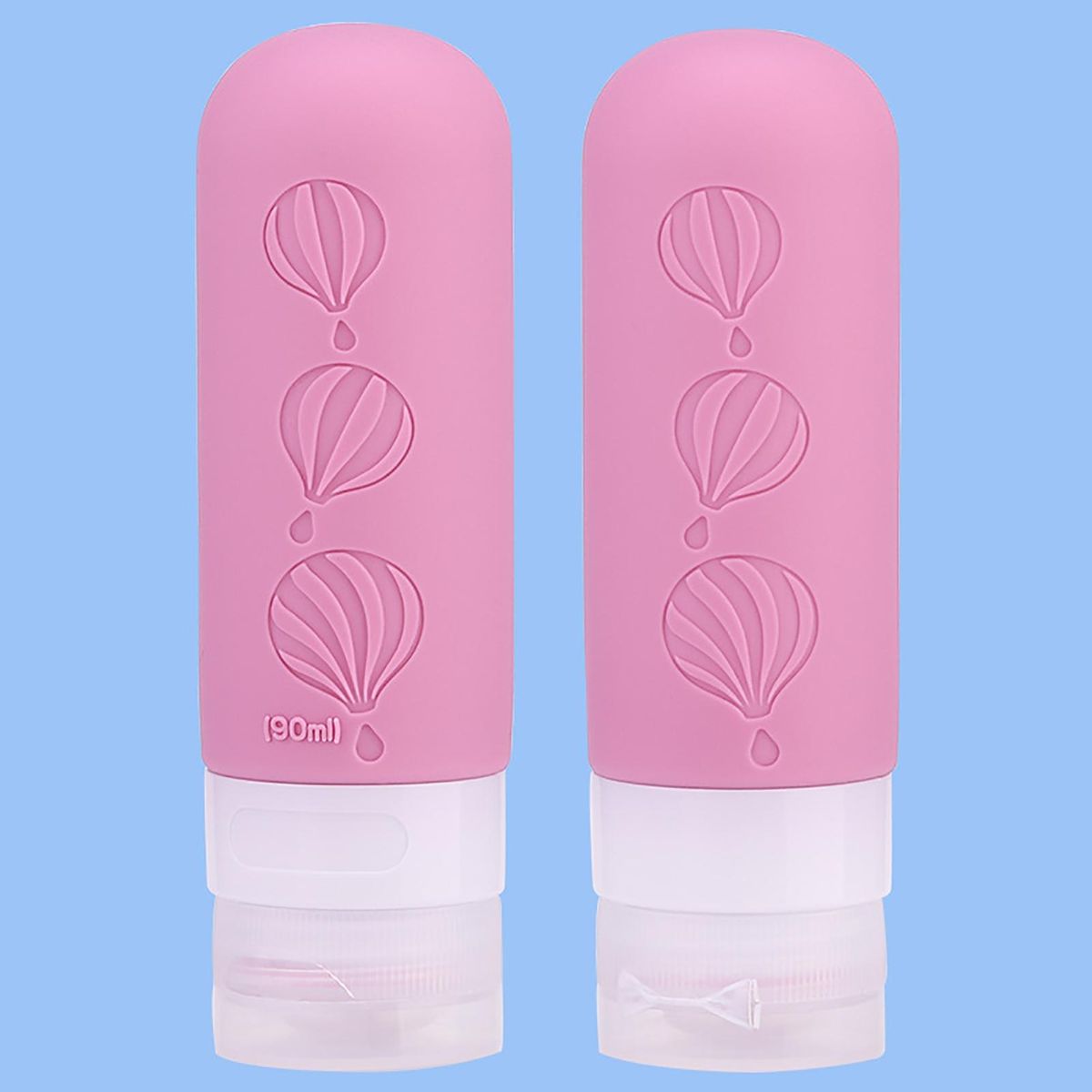 Refillable Squeeze Tubes for Shampoo Leak-proof 90ml Silicone Squeeze Dark Pink