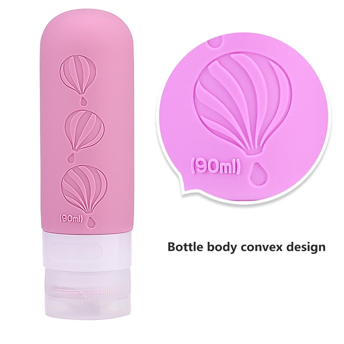 Refillable Squeeze Tubes for Shampoo Leak-proof 90ml Silicone Squeeze Dark Pink
