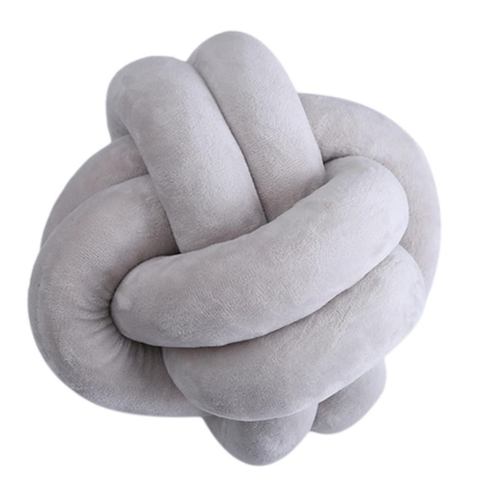 Creative 18cm Knotted Ball Throw Pillow Waist Back-Grey