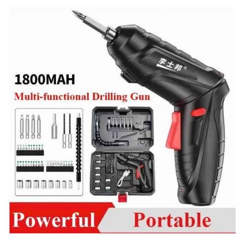 Automatic Drilling Machine Set - Nail Screw Driver Nuts Power Drill- Black
