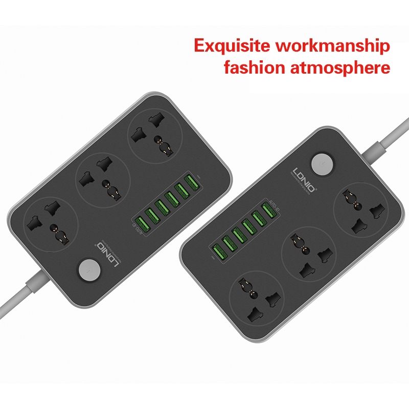 LDNIO 6 X USB Ports Multi-function Socket, Cable Length: 2m, UK Plug