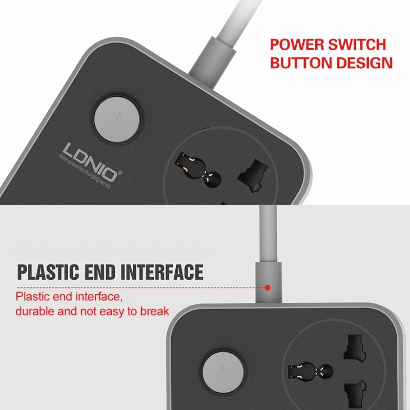 LDNIO 6 X USB Ports Multi-function Socket, Cable Length: 2m, UK Plug