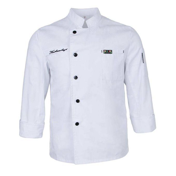 Women Men Hotel Kitchen Chef Uniform Food Services Long XL White