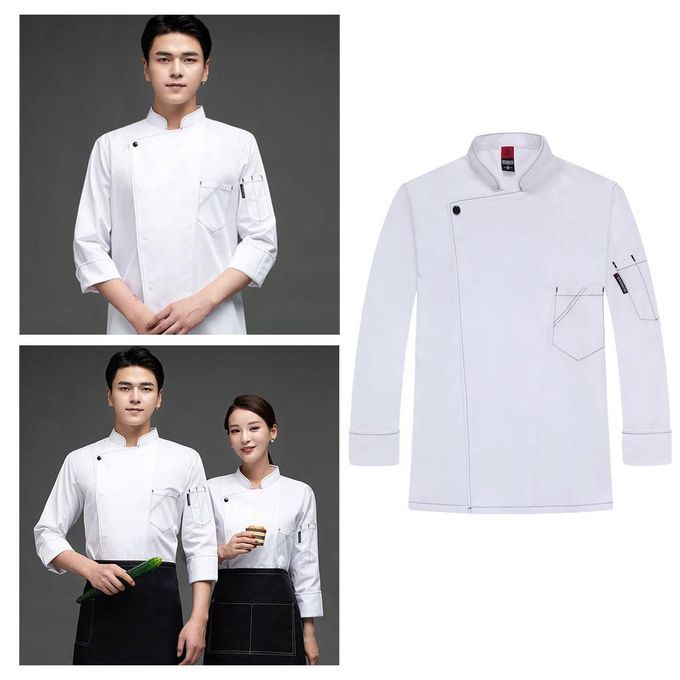 Chef Coat Men Women Kitchen Work Cook Uniform White Apparel Chef