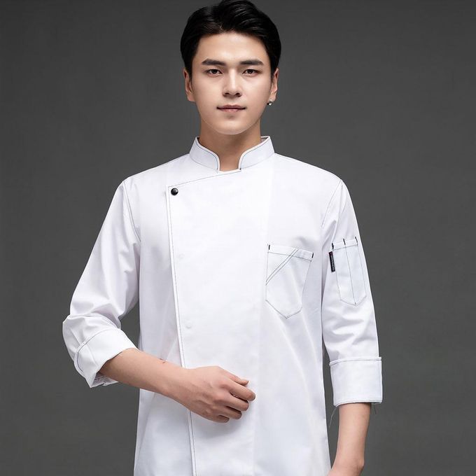 Chef Coat Men Women Kitchen Work Cook Uniform White Apparel Chef