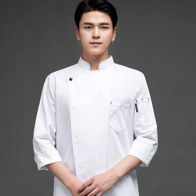 Chef Coat Men Women Kitchen Work Cook Uniform White Apparel Chef