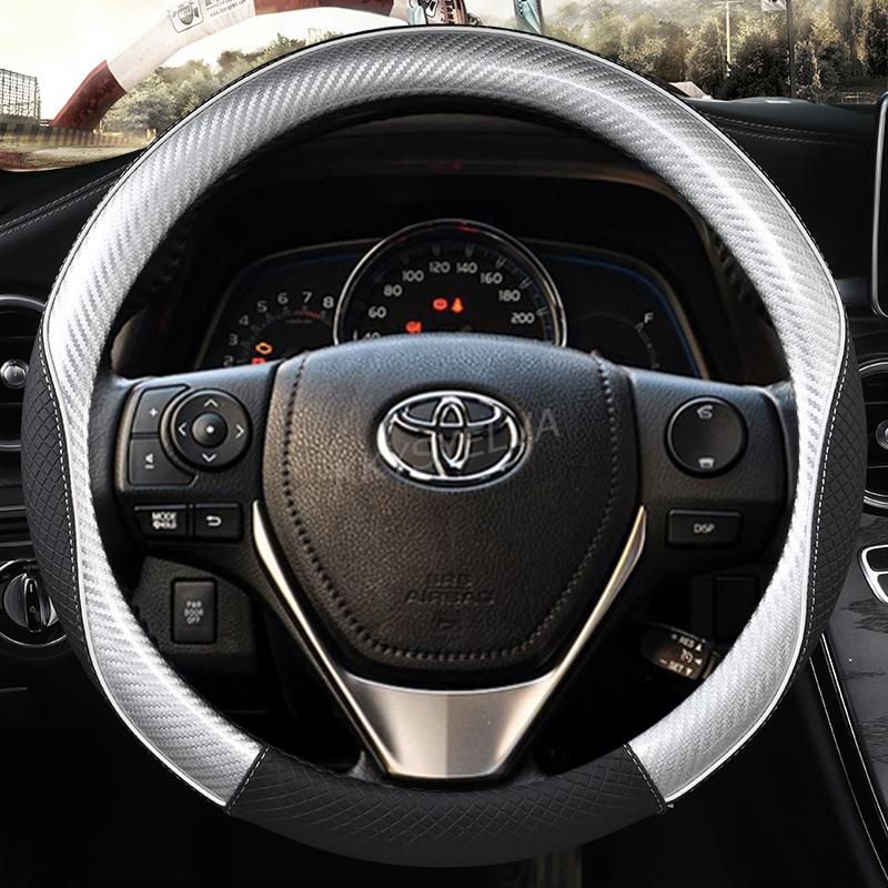 Carbon Fiber Leather Car Steering Wheel Cover For Toyota E'Z RAV4 2013- Corolla 2013-2017 Scion iM 2016 Auris 2013-2016