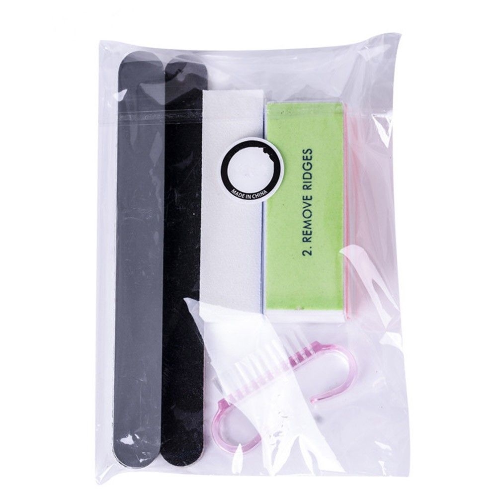 5pcs Nail Files Buffer Block Nail Dust Brush Sand Paper
