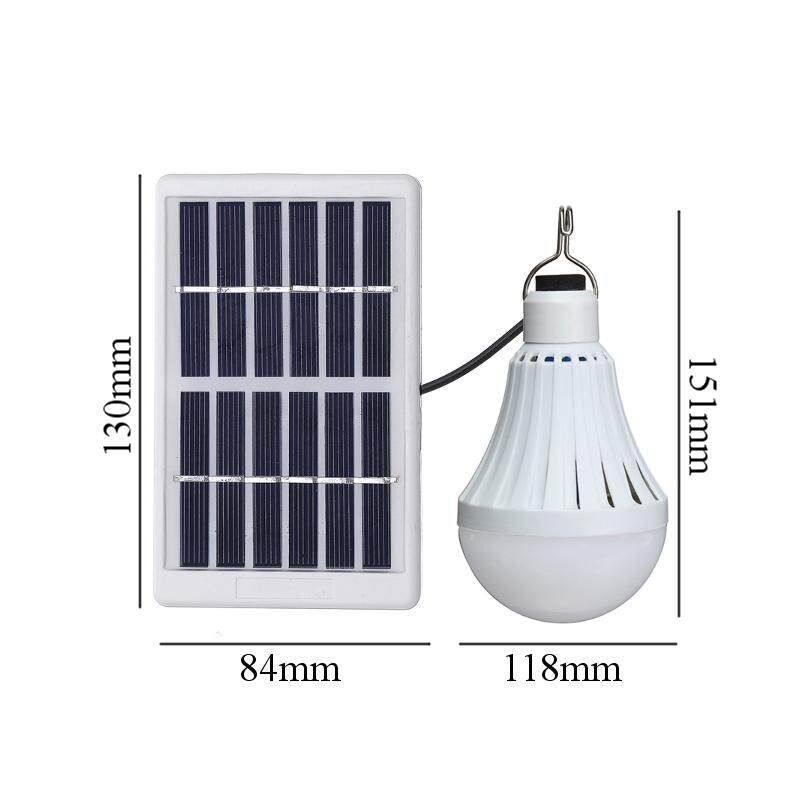 Portable 9W USB LED Light Emergency Rechargeable Bulb Cool White + Polycrystalline Solar Panel Lantern W/ Switch Tent Light Hanging Handy Night Lights Outdoor Camping Lamp