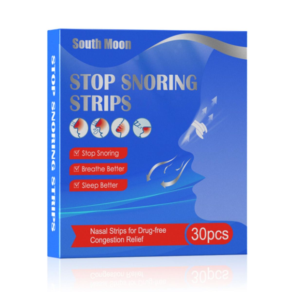 30PCS Nose Nasal Strips to Reduce Snoring Anti-snoring and Relieve Nose Congestion 30 Count Portable
