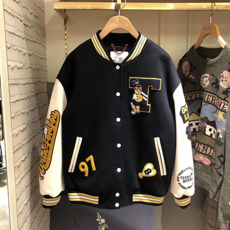 American trend patchwork baseball suit for men Spring and Autumn Couples INS trendy hip-hop jacket
