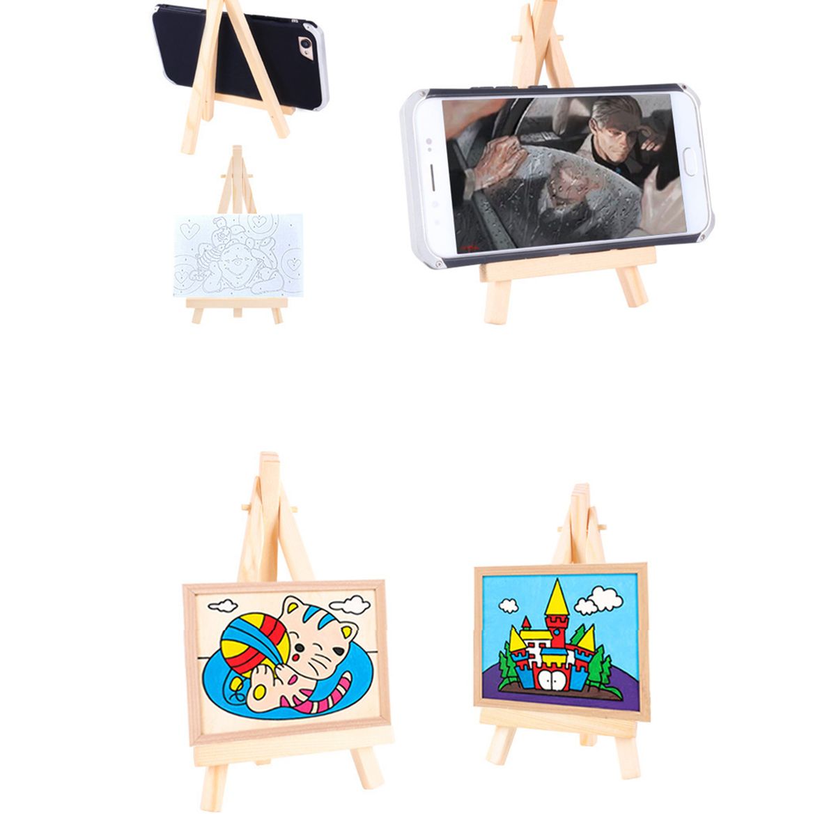 1Pc Wooden Easel Tripod Support Small Table Easel Art