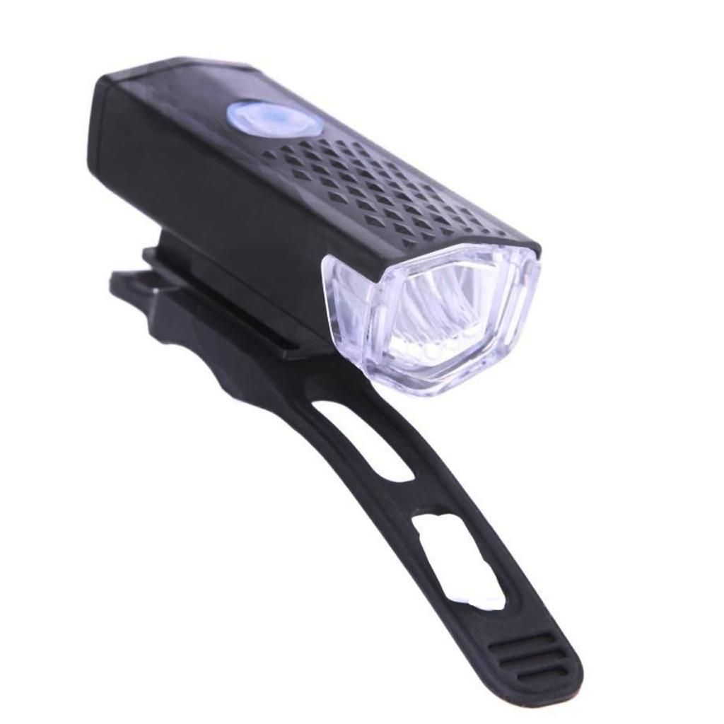 USB Rechargeable Bike Headlight   LED Front Lamp Flashlight - , Black