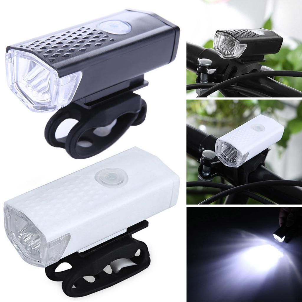 USB Rechargeable Bike Headlight   LED Front Lamp Flashlight - , Black