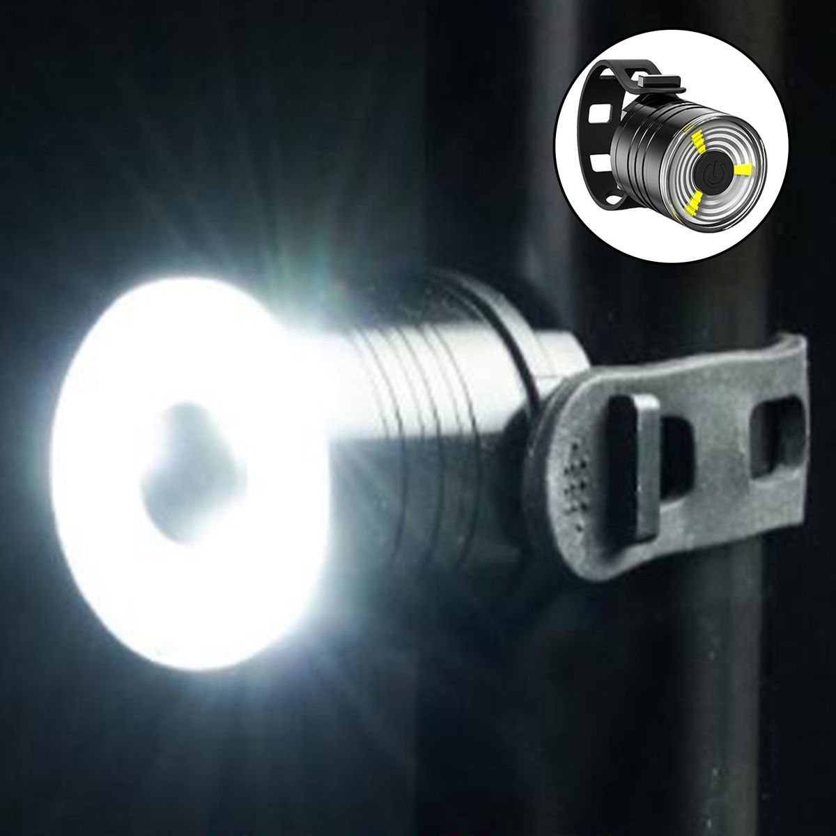 Mountain  Bike Headlight Rear Warning Taillight LED White