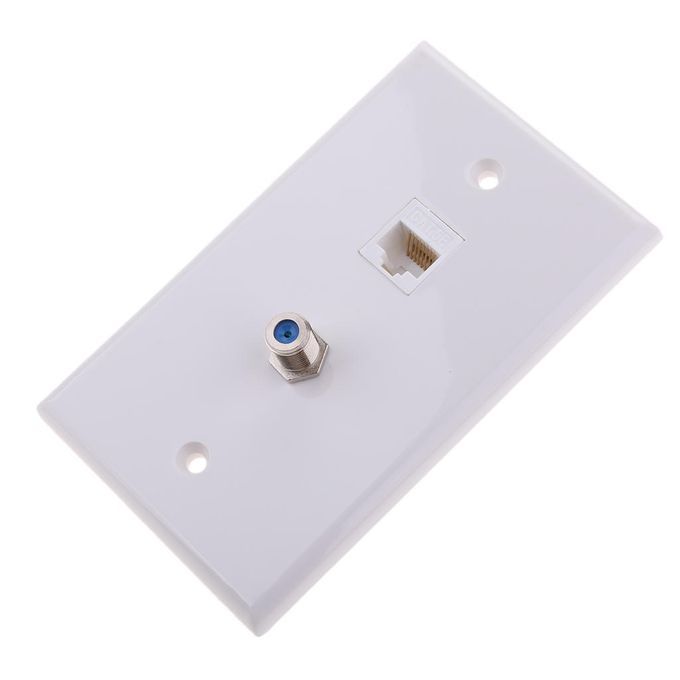 3x F Connector Ethernet Network  Wall Socket Outlet