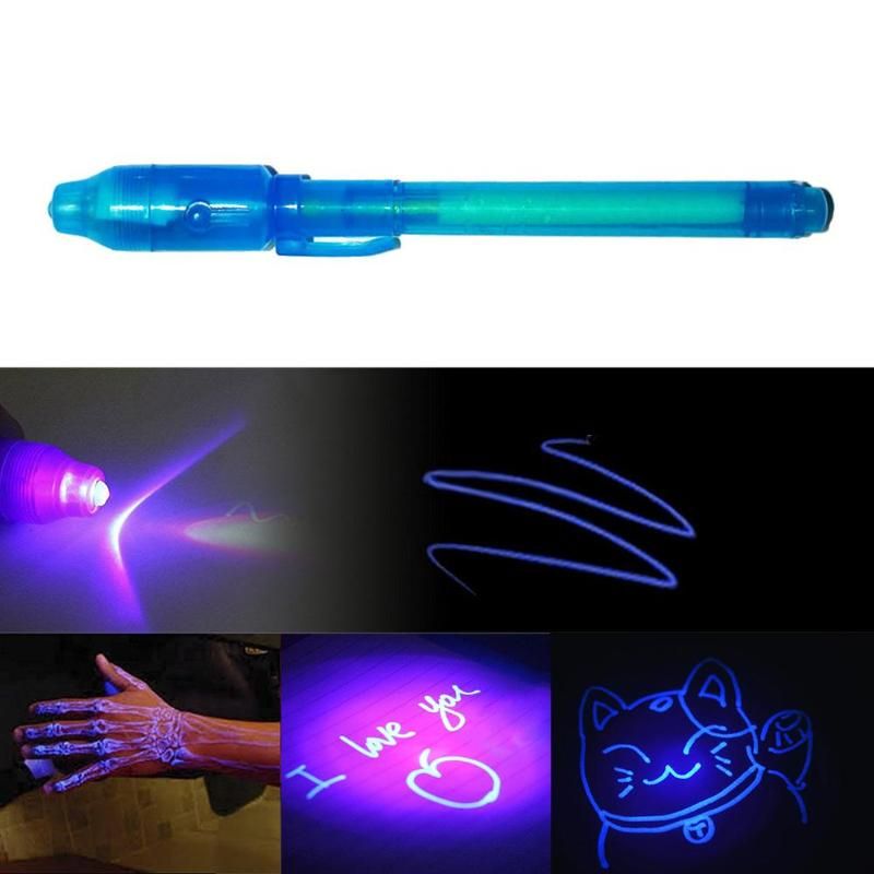 4/7pcs 2 In 1 Luminous Light Invisible Ink Pen Uv