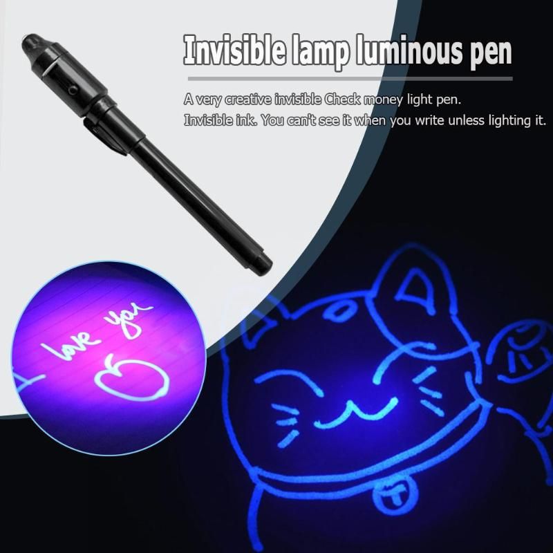 4/7pcs 2 In 1 Luminous Light Invisible Ink Pen Uv