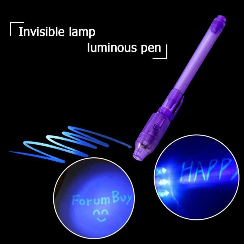 4/7pcs 2 In 1 Luminous Light Invisible Ink Pen Uv