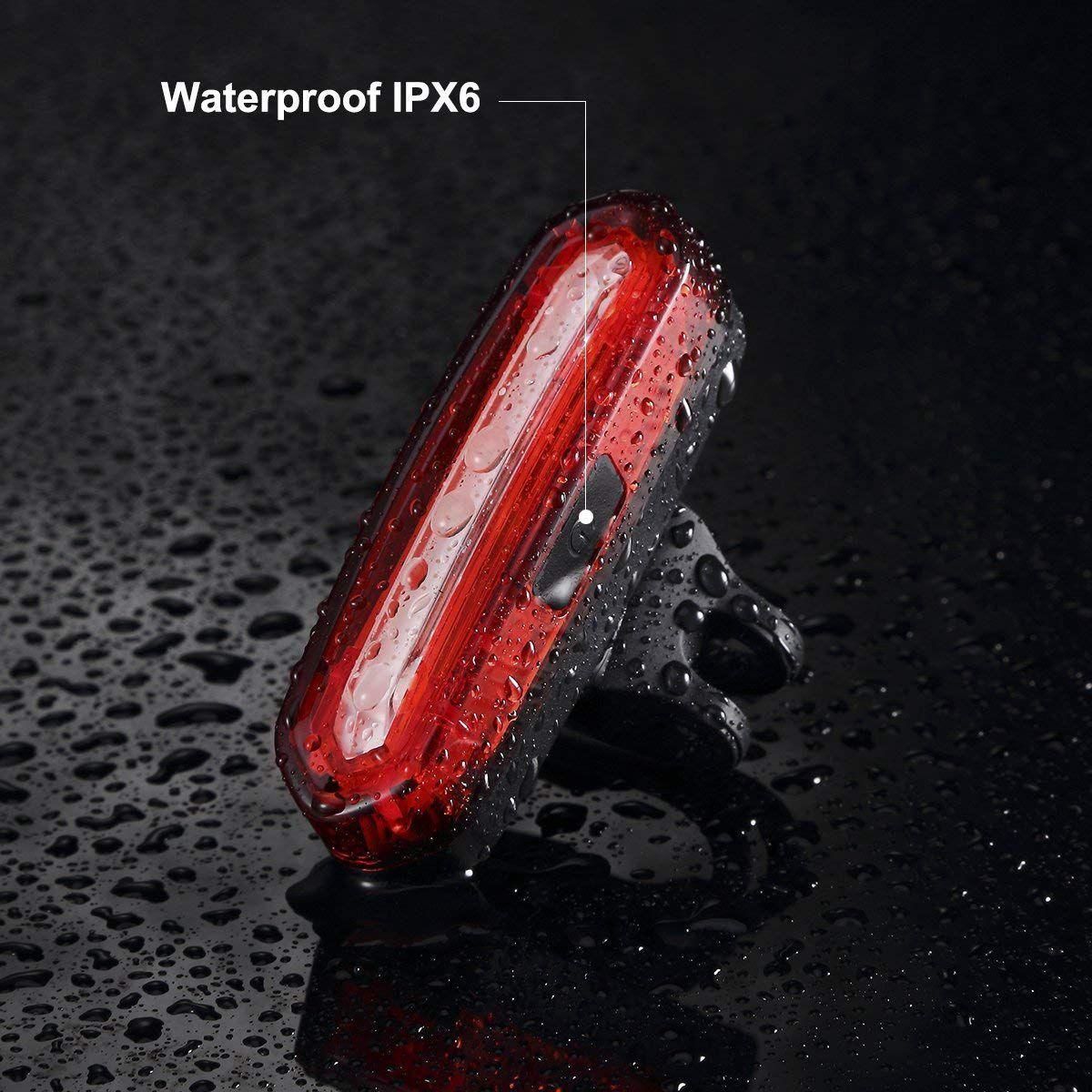 LED Bike Tail Light, USB Rechargeable Bicycle Rear Light, IP
