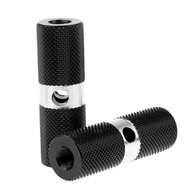 2Pcs Aluminium Alloy Cylinder BMX Front Rear Axle Foot Pegs Bike Black