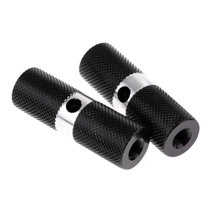 2Pcs Aluminium Alloy Cylinder BMX Front Rear Axle Foot Pegs Bike Black