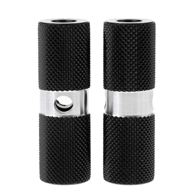 2Pcs Aluminium Alloy Cylinder BMX Front Rear Axle Foot Pegs Bike Black