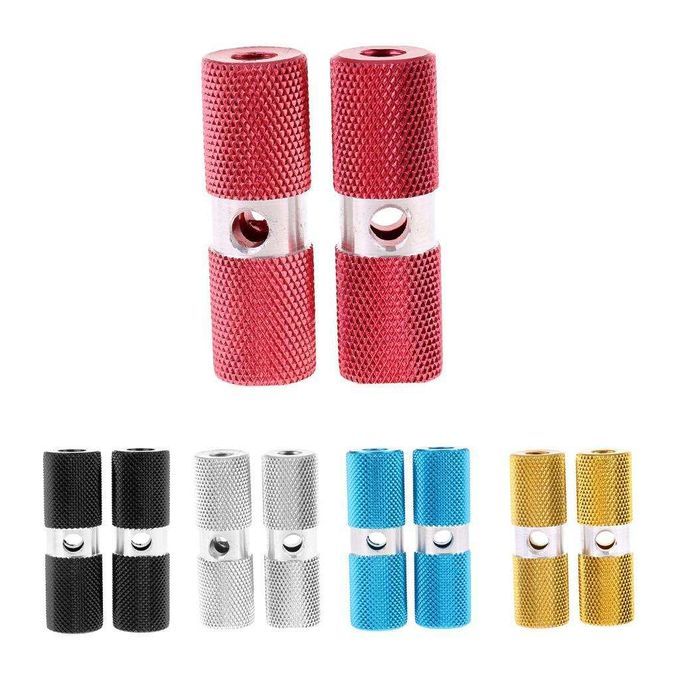 2Pcs Aluminium Alloy Cylinder BMX Front Rear Axle Foot Pegs Bike Black