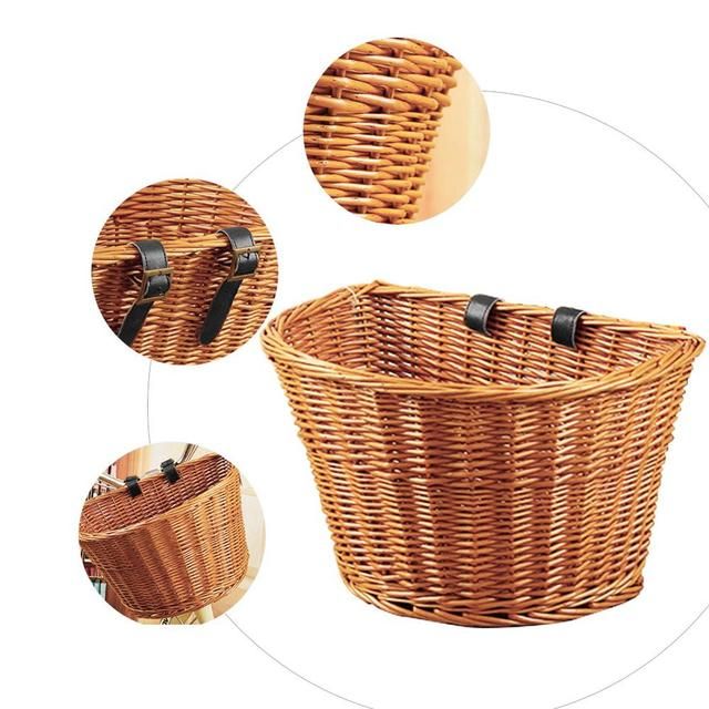 Kids Front Handlebar Bicycle Rattan Basket Handwov