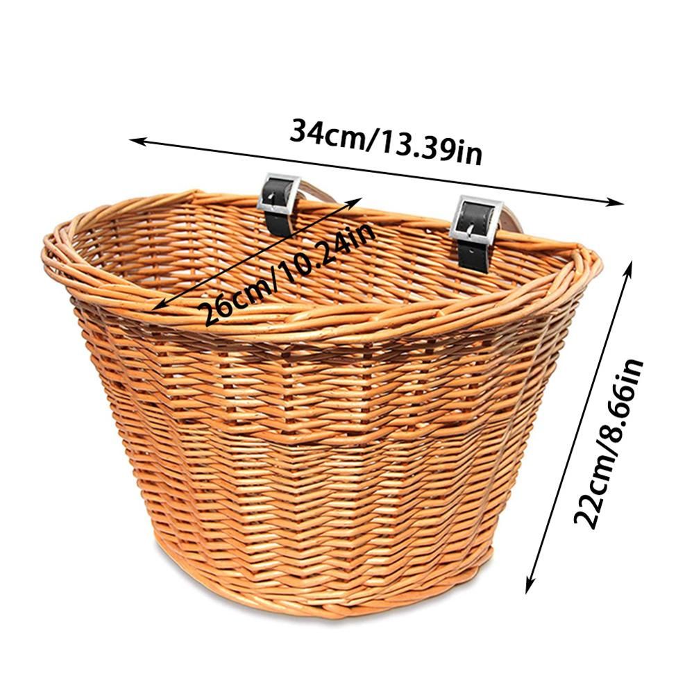 Kids Front Handlebar Bicycle Rattan Basket Handwov