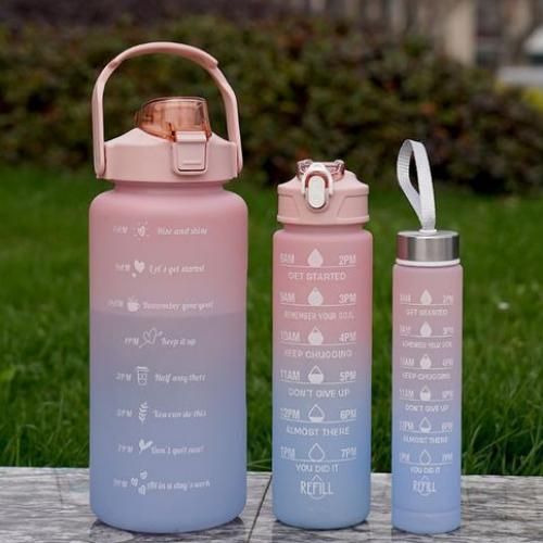 2 Liter Motivational Water Bottle With Time Marker (3 In 1)
